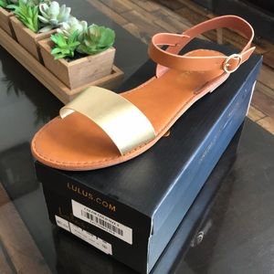 Lulu’s gold flat sandals